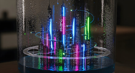 glass of light on the table