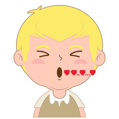 boy whistling love face cartoon cute