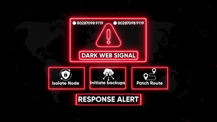 Cybersecurity alert dark web signal detected with response options - Powered by Adobe