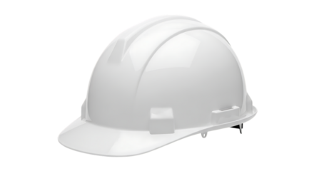 White Hard Hat Safety Headwear for Construction and Industrial Work, isolated on a white or transparent background, cutout, PNG