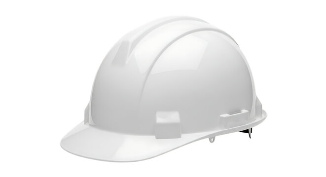 White Hard Hat Safety Headwear for Construction and Industrial Work, isolated on a white or transparent background, cutout, PNG