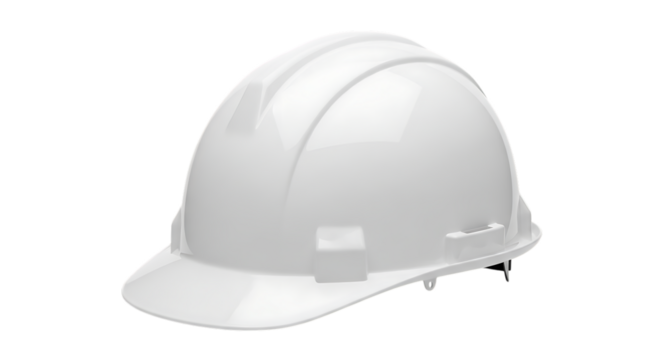 White Hard Hat Safety Headwear for Construction and Industrial Work, isolated on a white or transparent background, cutout, PNG