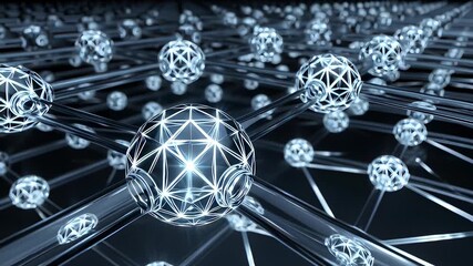 The spread of an idea through a futuristic digital network, visualizing a chain reaction of communication and data transfer.