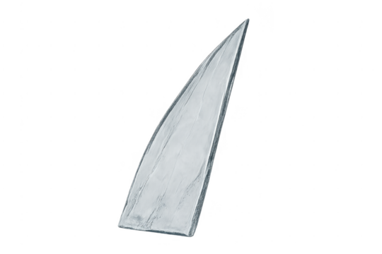 Sharp broken transparent glass shard with danger concept