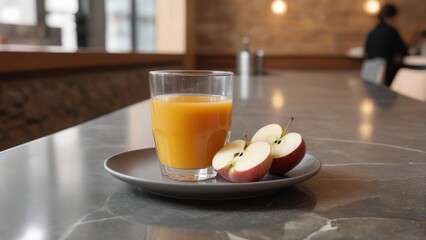 Apple drink and whole apples in cozy natural light kitchen