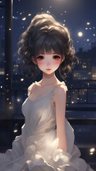 美しい一人の女の肖像　AI生成素材