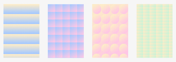 Pastel Gradient Background Set — Soft Abstract Stripes, Grid, Circles and Panels