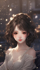 美しい一人の女の肖像　AI生成素材