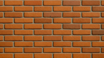 Obraz premium Brick wall in warm tones, showcasing well-arranged bricks, ideal for background or construction detail wallpaper 