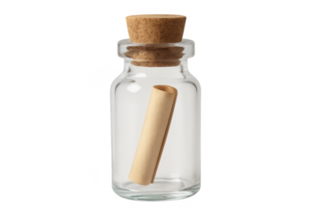 Glass bottle with scroll, sending secret message
