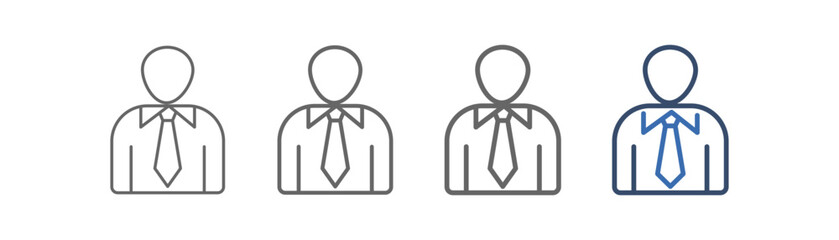 
outline icon sheet businessman with person and tie design