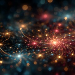 Fototapeta premium A stunning representation of a cosmic landscape filled with vibrant colors and stars.