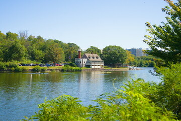 Boat House Row in Philadelphia as seen from West River Drive in October 2025
