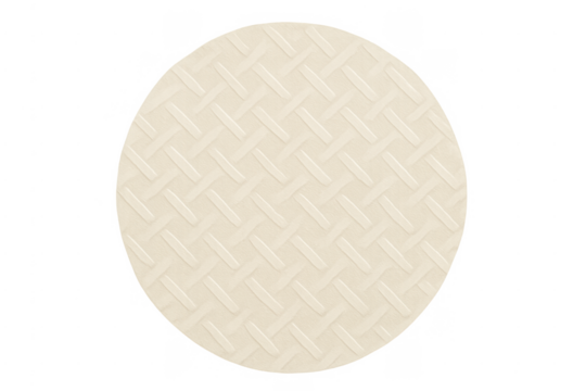 Round beige paper coaster with textured diamond pattern - Powered by Adobe