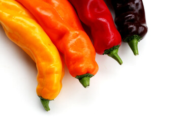 Palermo sweet chilli pepper on white background.