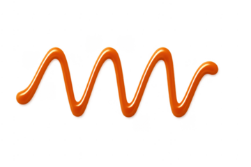 Caramel sauce drizzle forming a zig-zag line