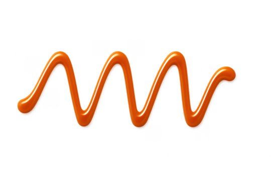 Caramel sauce drizzle forming a zig-zag line