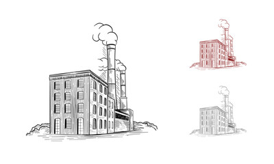 industrial factory building Vector illustration