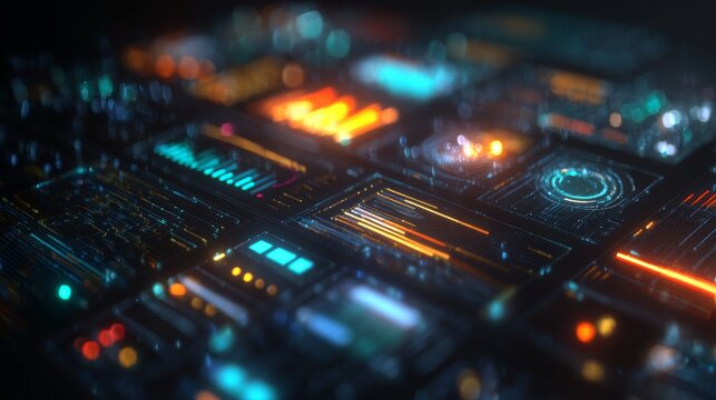 Data horizons: exploring analytics with holograms. Digital innovation. In-depth analysis: an animated 3d holographic data dashboard. Cyber technology. Ai concept.