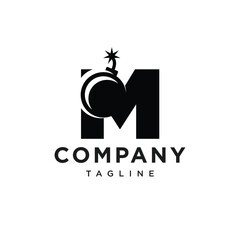 Letter M Boom Logo Icon Vector