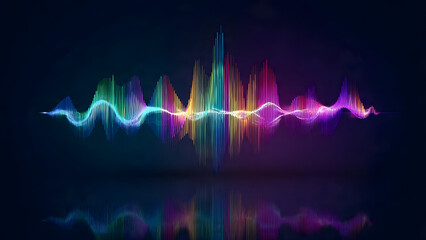 sound waves on blue background