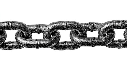 Obraz premium Old chain with retro stipple photocopy texture effect. Grunge black design element for punk, rock, zine and underground style projects. Modern vector illustration isolated on white background