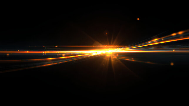 Orange lens flare streak on White background. Stock Illustration