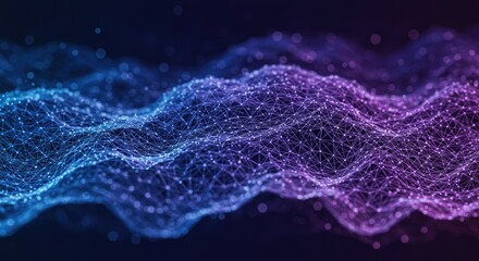 Abstract digital network visualization with glowing nodes and connections