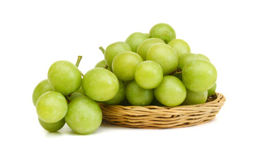 Green grape bunch isolated on white background