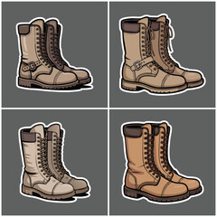Brown leather boots with transparent background Biker Culture