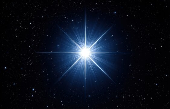 A bright star shines in the night sky, showcasing stellar nucleosynthesis against a blurred cosmic backdrop