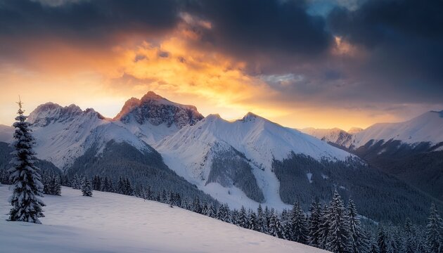 sunrise in the mountains