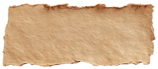 Torn brown paper, rough texture and edges, isolated on black