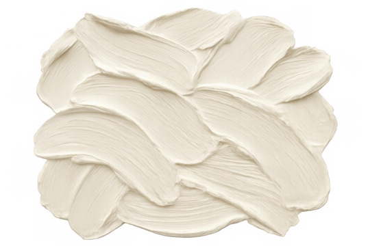 Beige cosmetic cream smear background with palette knife texture stroke on transparent backdrop, beauty product swatch