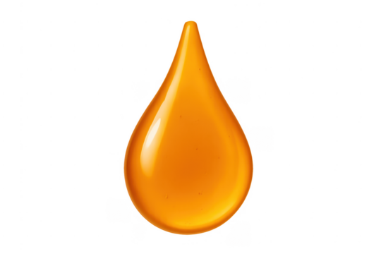 Golden liquid drop or honey falling with gleam