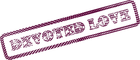 Devoted Love Textured Maroon Stamp Symbolizing Deep Affection and Lasting Commitment