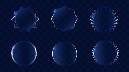 Glassmorphism Design Transparent Glass UI Trend. Element showcasing clarity shiny effect and blur Ideal for web design marketing and digital interfaces. Vector illustration.