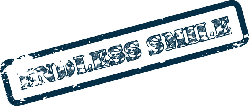 Authentic Endless Smile Distressed Rubber Stamp Graphic for Uplifting and Positive Communication Design - Powered by Adobe