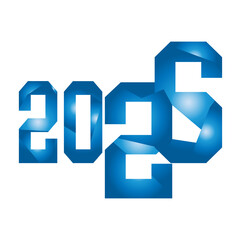 happy new year 2026 text design, business diary cover for 2026 with wishes., brochure, card, banner design template, vector illustration, isolated on white background, symbol