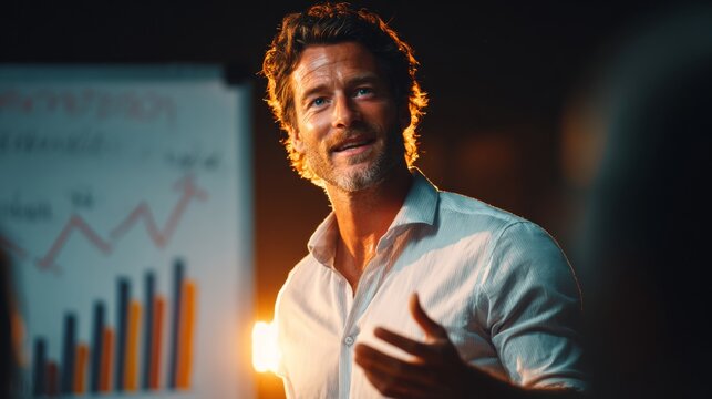 Unveiling business tactics: a bold approach to team empowerment. Creative poster. Engaging team in strategic discussions with interactive visuals. Copy space. Strong contrast.