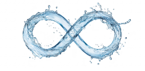 A dynamic representation of flowing water forming an infinity symbol. the movement and fluidity of water. ideal for themes of continuity and nature