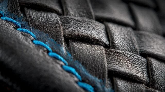 Crosshatched reinforced leather detail captures the unique intersecting pattern that increases tensile strength while maintaining flexibility