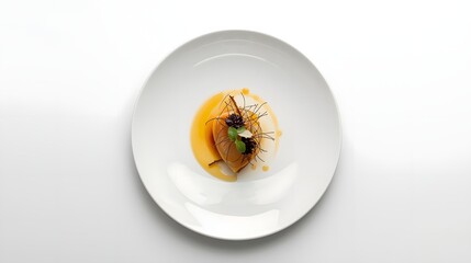 Elegant Chocolate Garnish Dessert with Citrus Sauce