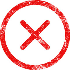 Red Cancel Sign symbol grunge effect