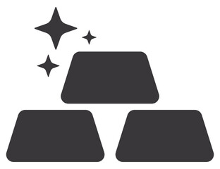 Gold bar icon isolated on white background.