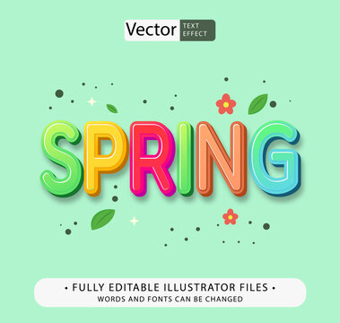 spring text effect editable adobe illustrator file