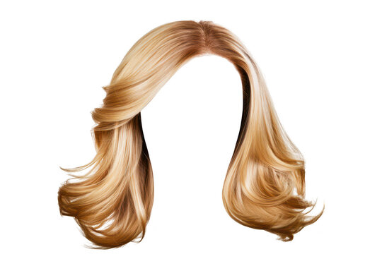 A beautiful blonde hair wig with soft waves and a natural shine. displayed against a plain white background. ideal for beauty and fashion photography