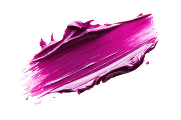 A magenta paint stroke on a clean white background. the texture and fluidity of the paint. ideal for artistic projects. design backgrounds. or color palettes