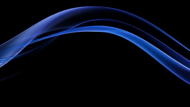 Abstract blue wave flowing across a dark background design element