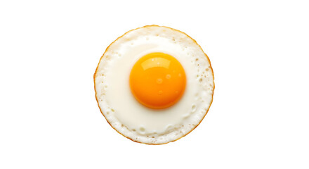 A single fried egg with a perfectly cooked yolk, ready to be enjoyed, isolated on transparent background